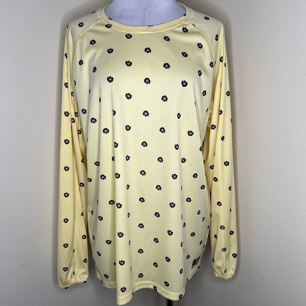 Tenth + Ocean Sun Protection Shirt XL Womens Floral Yellow UPF 50+ Beach Resort